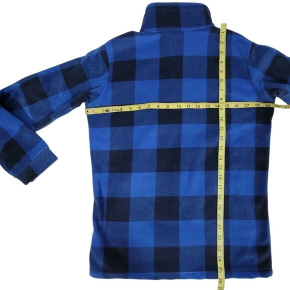 Columbia Fleece Jacket Boys Youth Size Large 14/16 Zing III Blue Check Zip Front - Picture 10 of 15